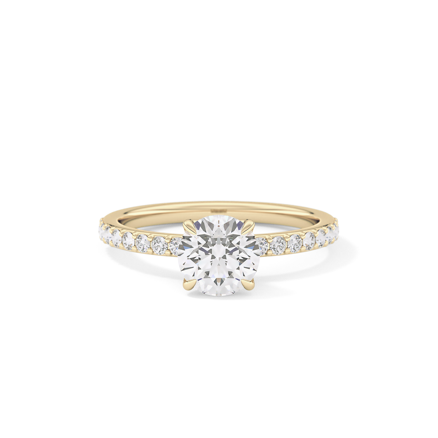 Round Pave Lab Grown Diamond Engagement Ring