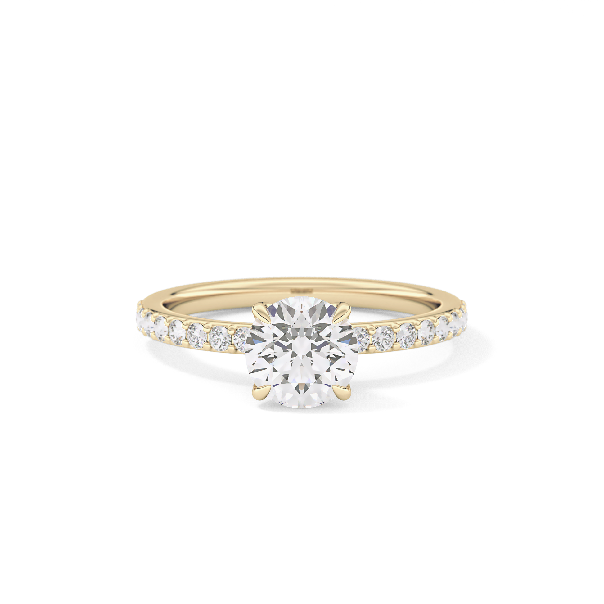 Round Pave Lab Grown Diamond Engagement Ring
