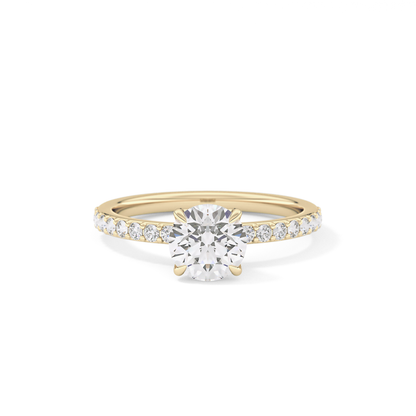 Round Pave Lab Grown Diamond Engagement Ring