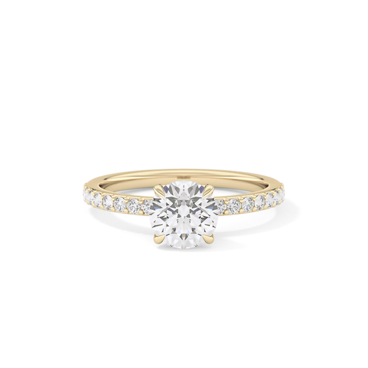 Round Pave Lab Grown Diamond Engagement Ring