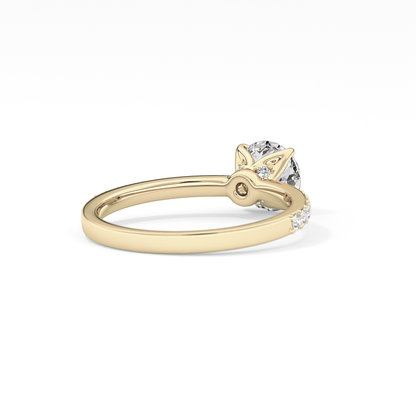 Round Pave Lab Grown Diamond Engagement Ring