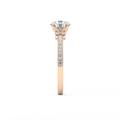 Round Pave Lab Grown Diamond Engagement Ring