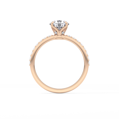 Round Pave Lab Grown Diamond Engagement Ring