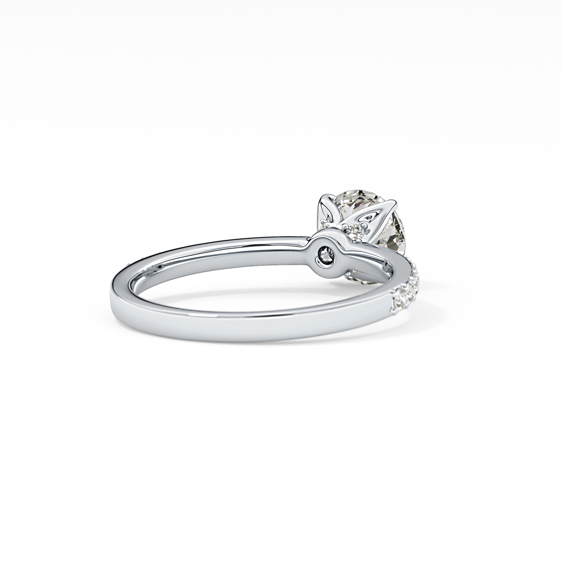Round Pave Lab Grown Diamond Engagement Ring