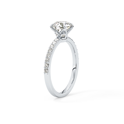Round Pave Lab Grown Diamond Engagement Ring