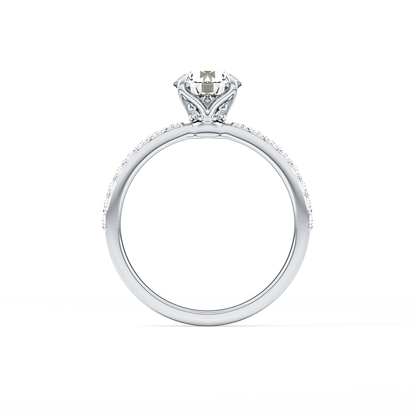 Round Pave Lab Grown Diamond Engagement Ring