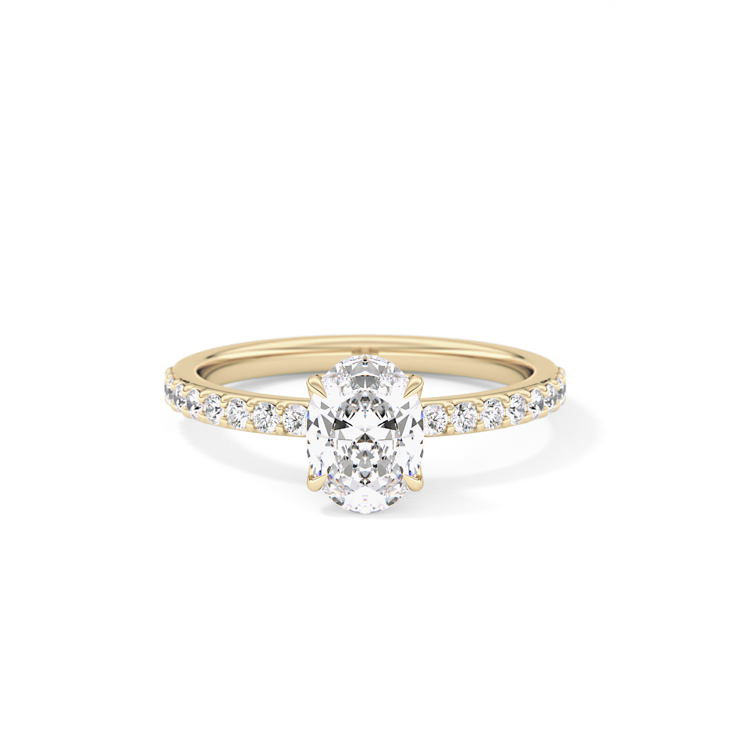 Oval Pave Lab Grown Diamond Engagement Ring