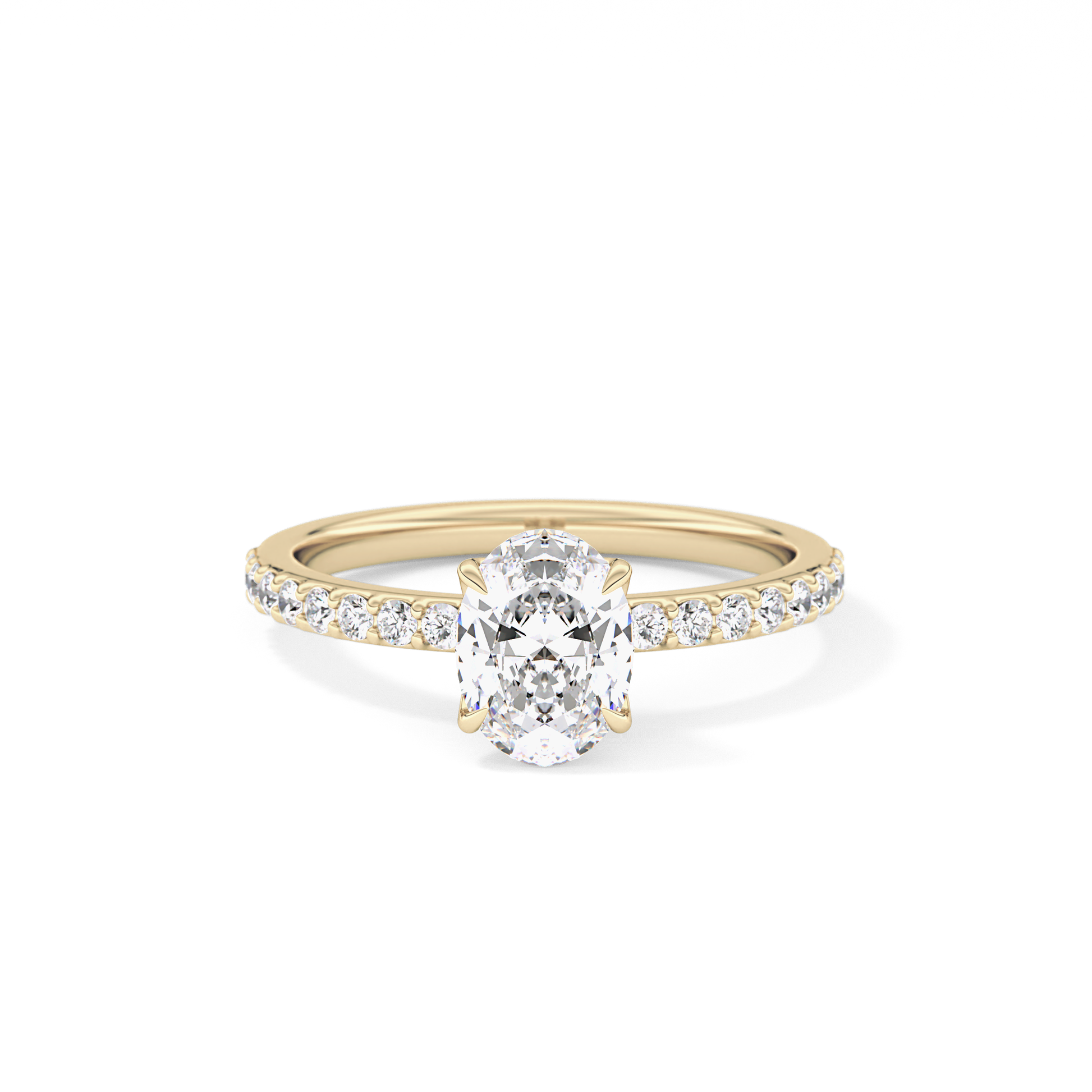 Oval Pave Lab Grown Diamond Engagement Ring