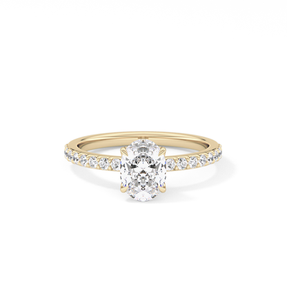 Oval Pave Lab Grown Diamond Engagement Ring