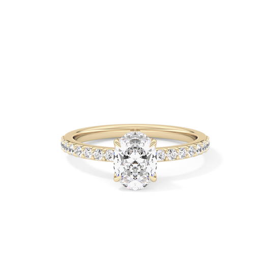 Oval Pave Lab Grown Diamond Engagement Ring