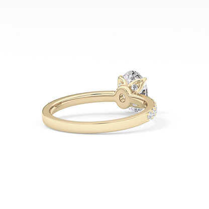 Oval Pave Lab Grown Diamond Engagement Ring