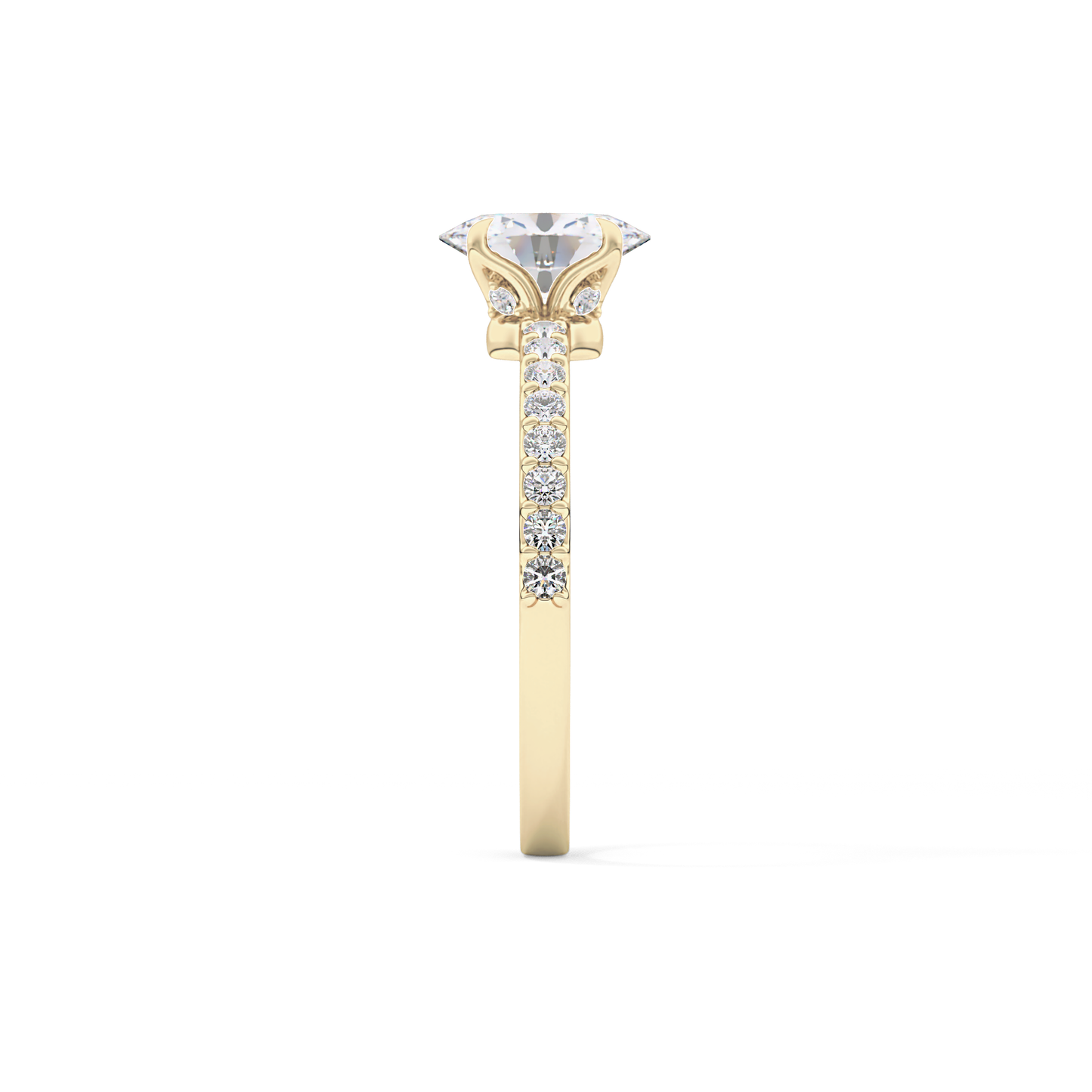 Oval Pave Lab Grown Diamond Engagement Ring
