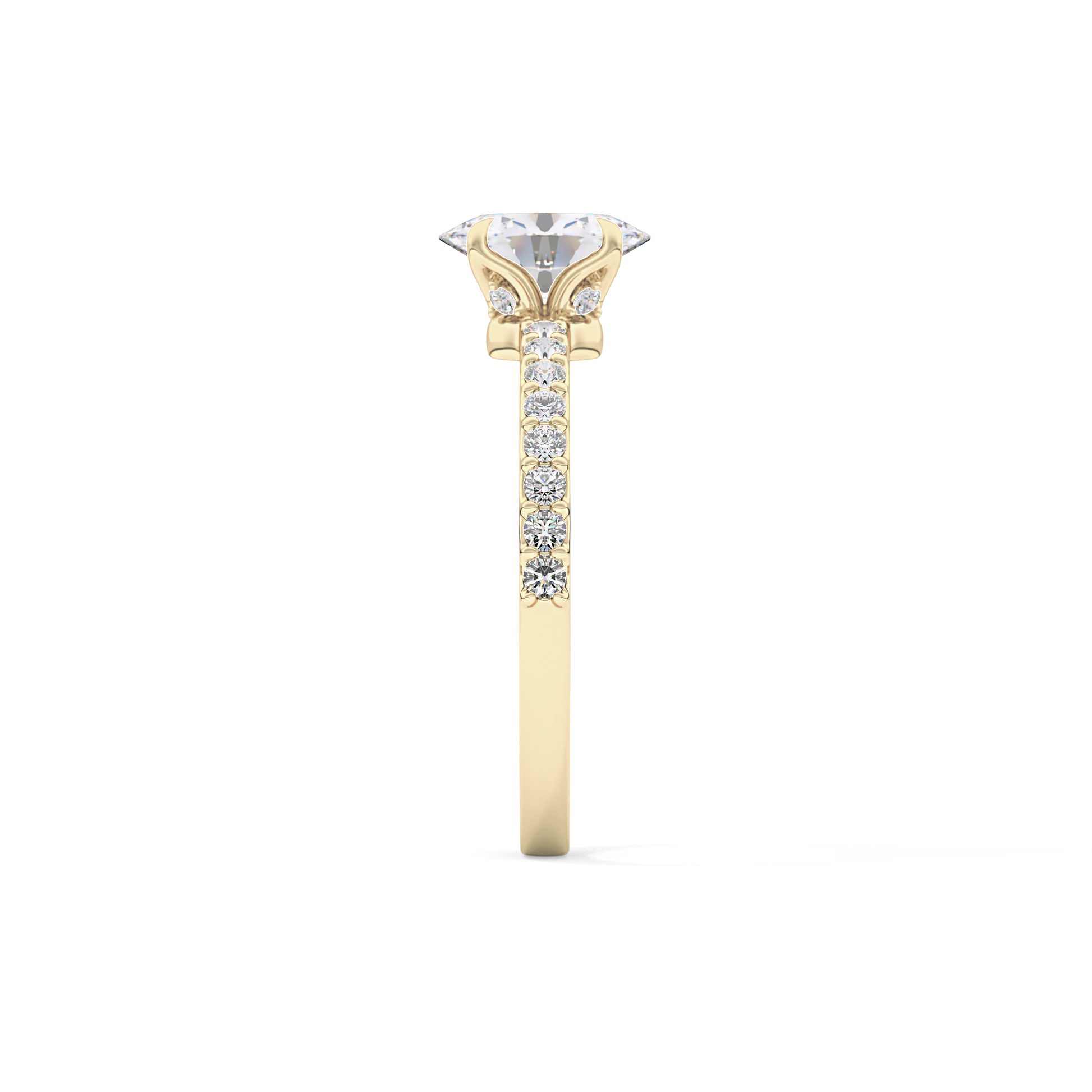 Oval Pave Lab Grown Diamond Engagement Ring