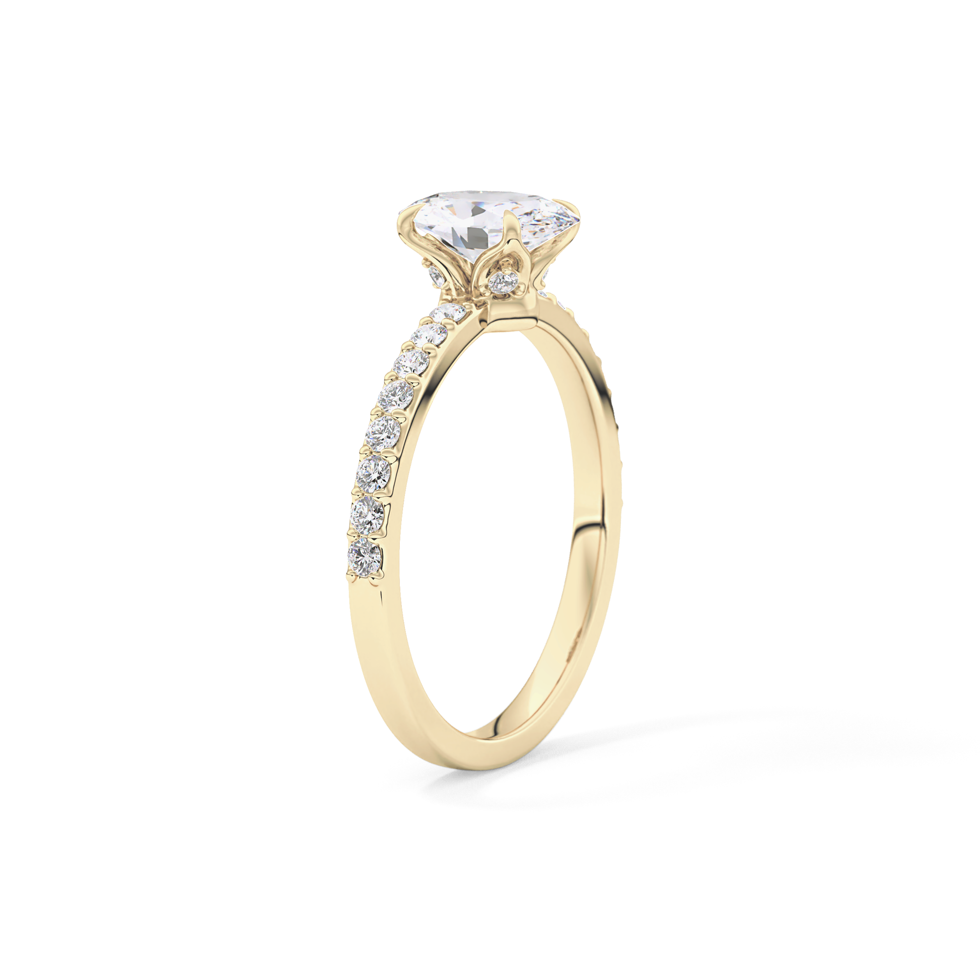 Oval Pave Lab Grown Diamond Engagement Ring