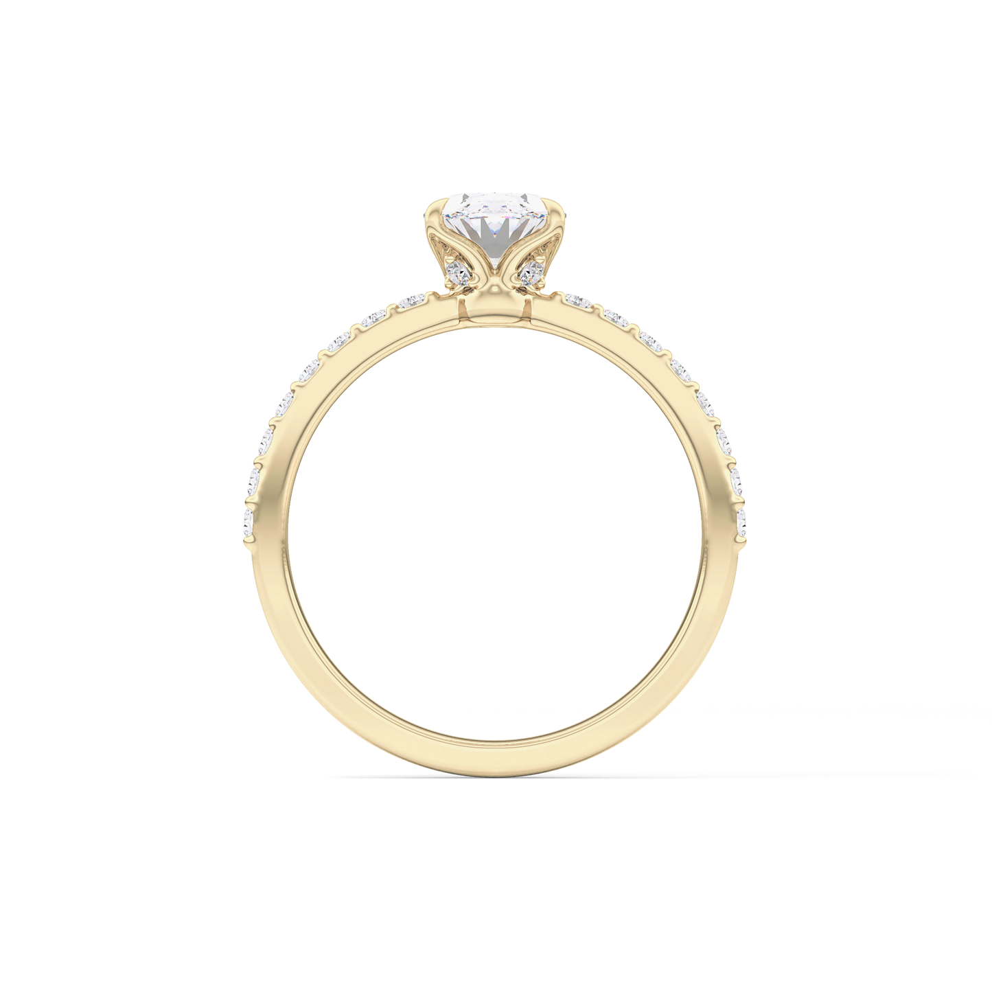 Oval Pave Lab Grown Diamond Engagement Ring