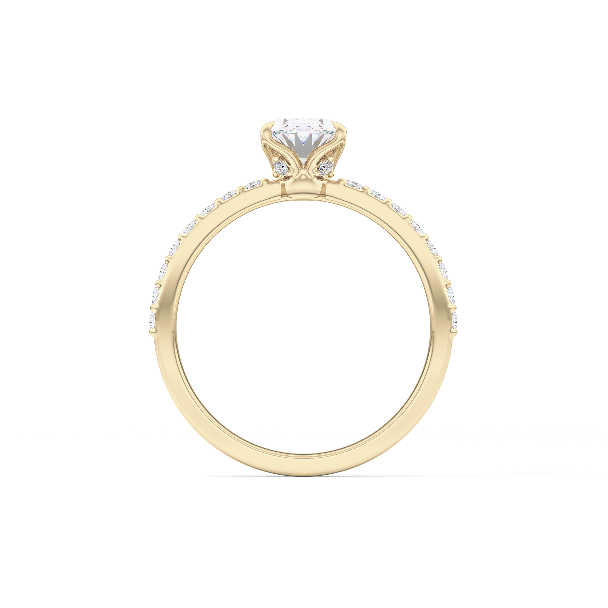 Oval Pave Lab Grown Diamond Engagement Ring