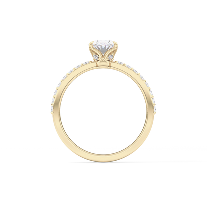 Oval Pave Lab Grown Diamond Engagement Ring