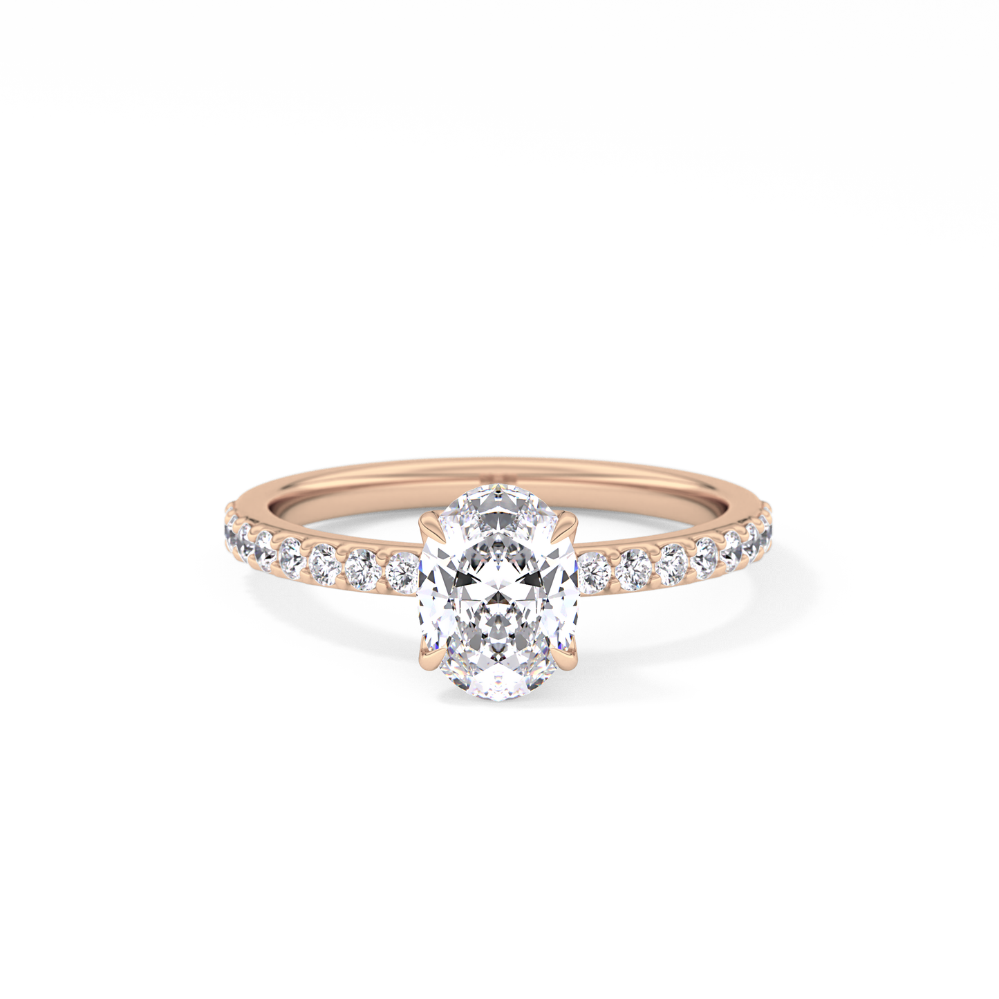 Oval Pave Lab Grown Diamond Engagement Ring