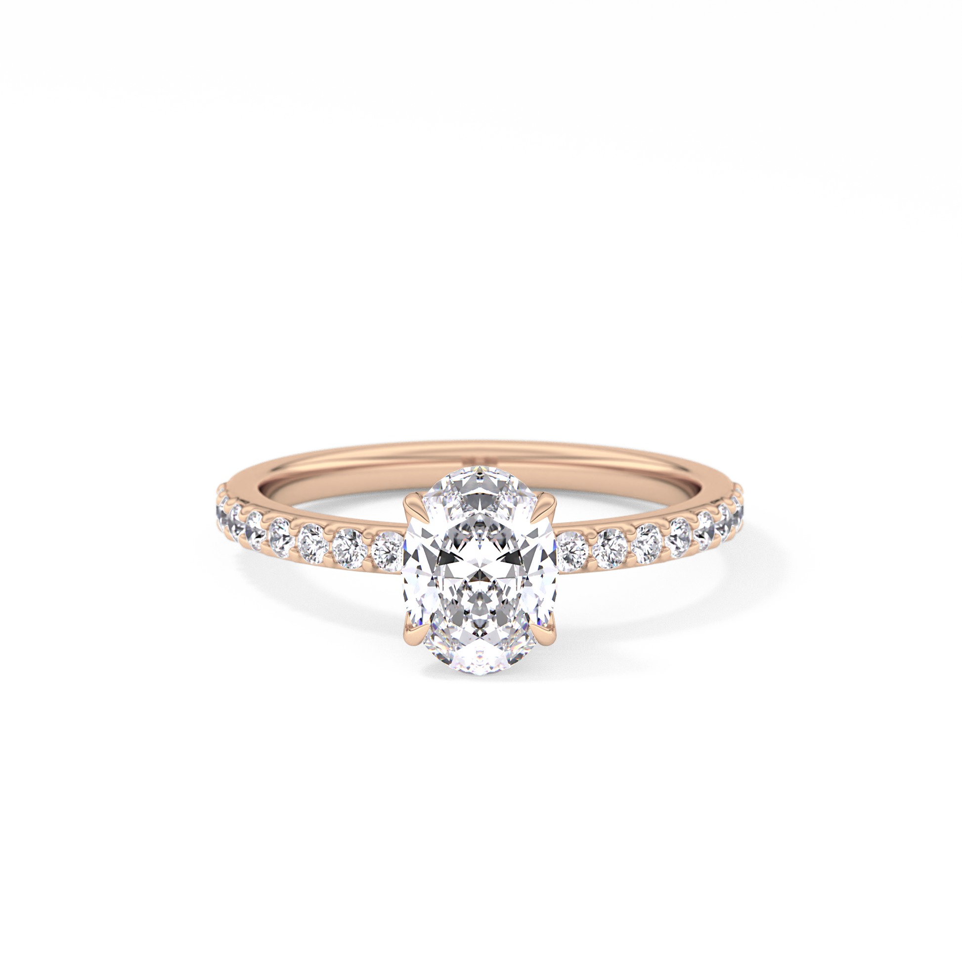 Oval Pave Lab Grown Diamond Engagement Ring