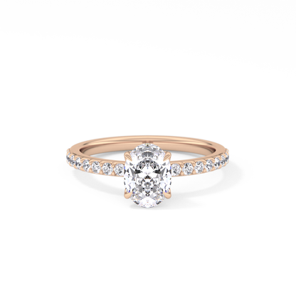 Oval Pave Lab Grown Diamond Engagement Ring