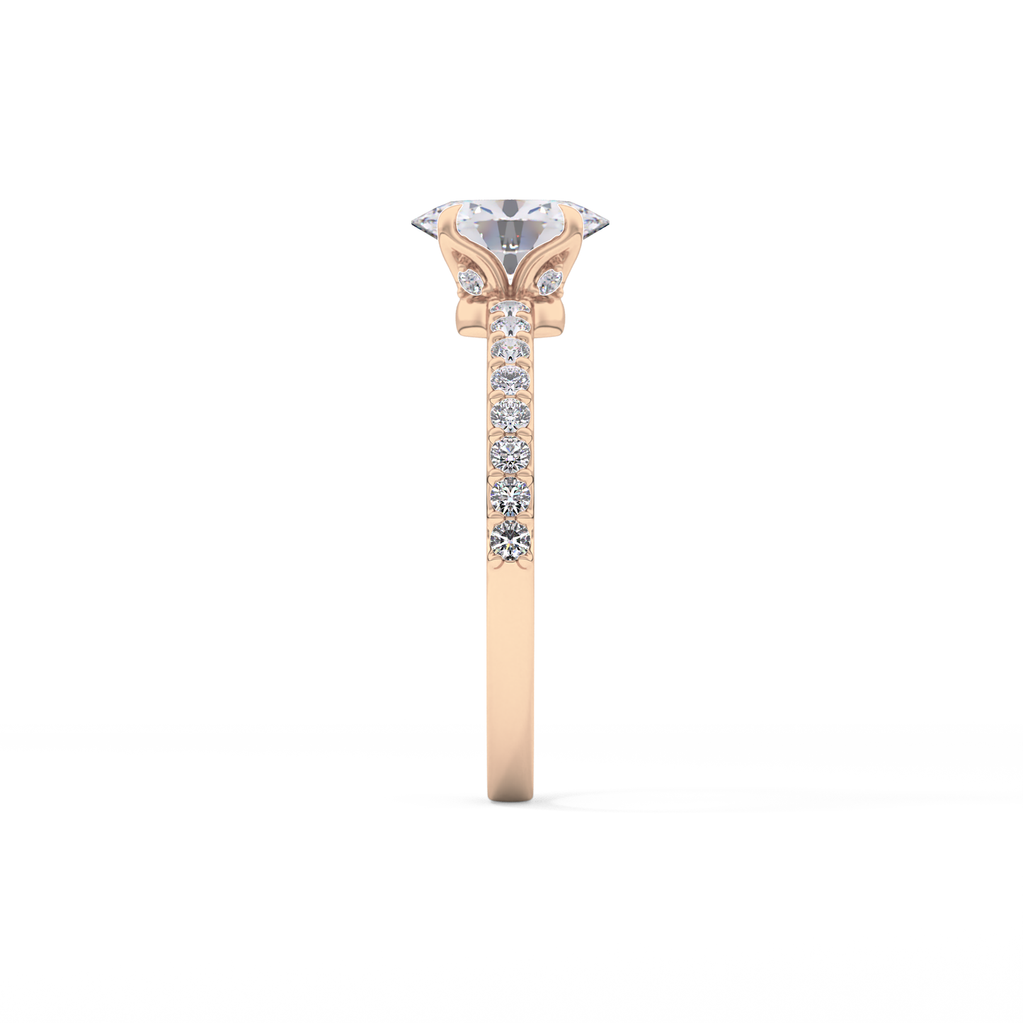 Oval Pave Lab Grown Diamond Engagement Ring