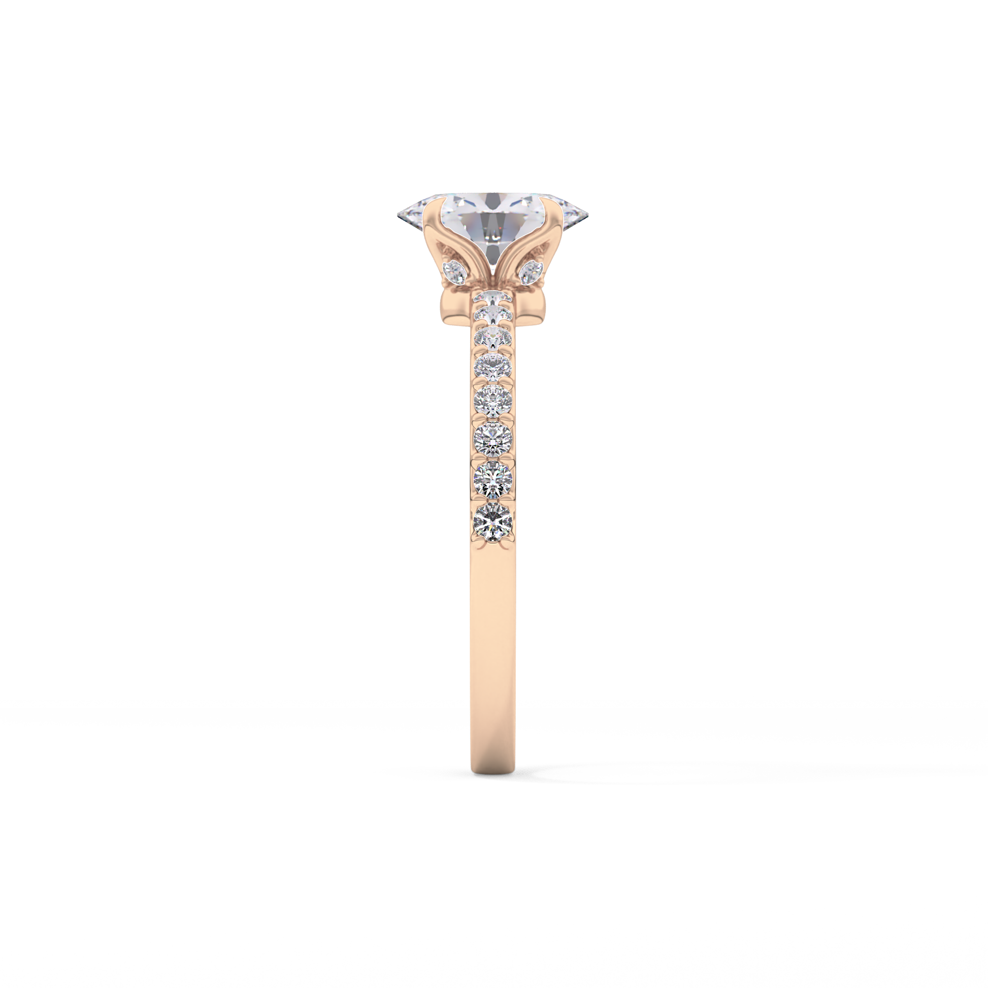 Oval Pave Lab Grown Diamond Engagement Ring
