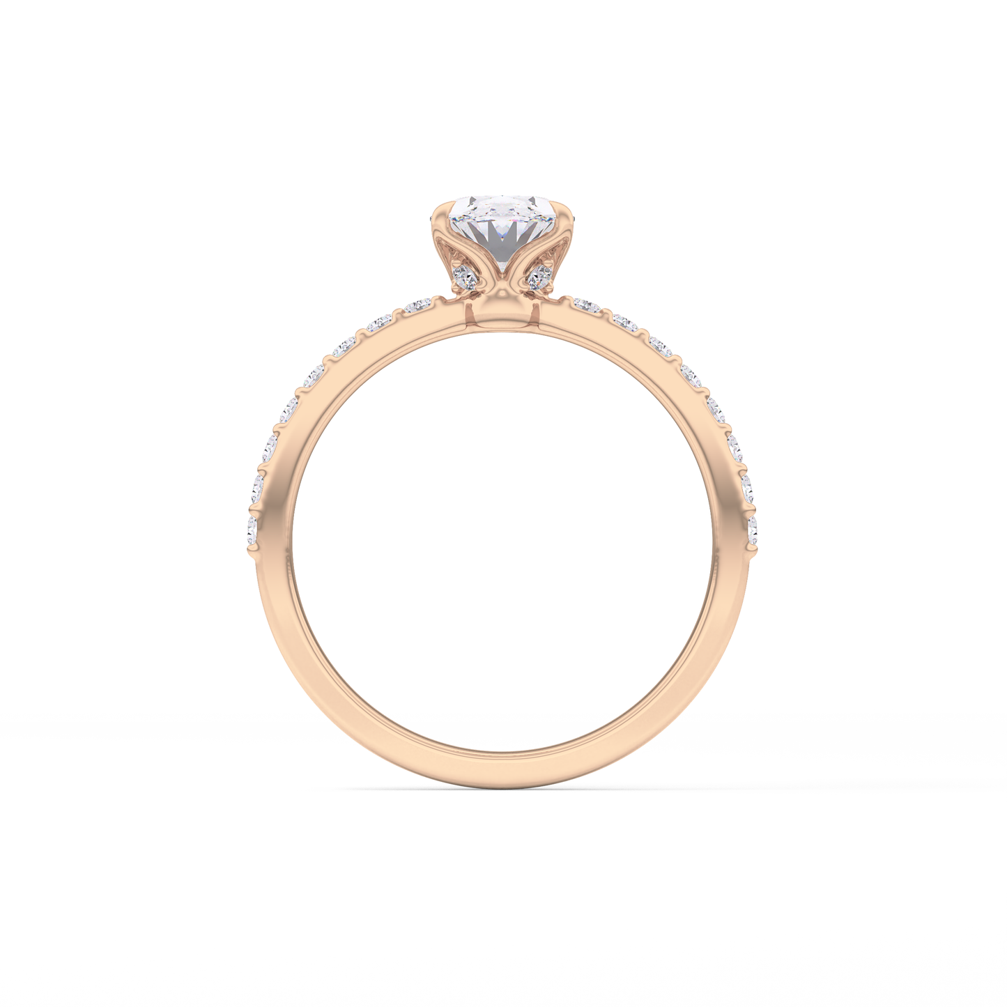 Oval Pave Lab Grown Diamond Engagement Ring
