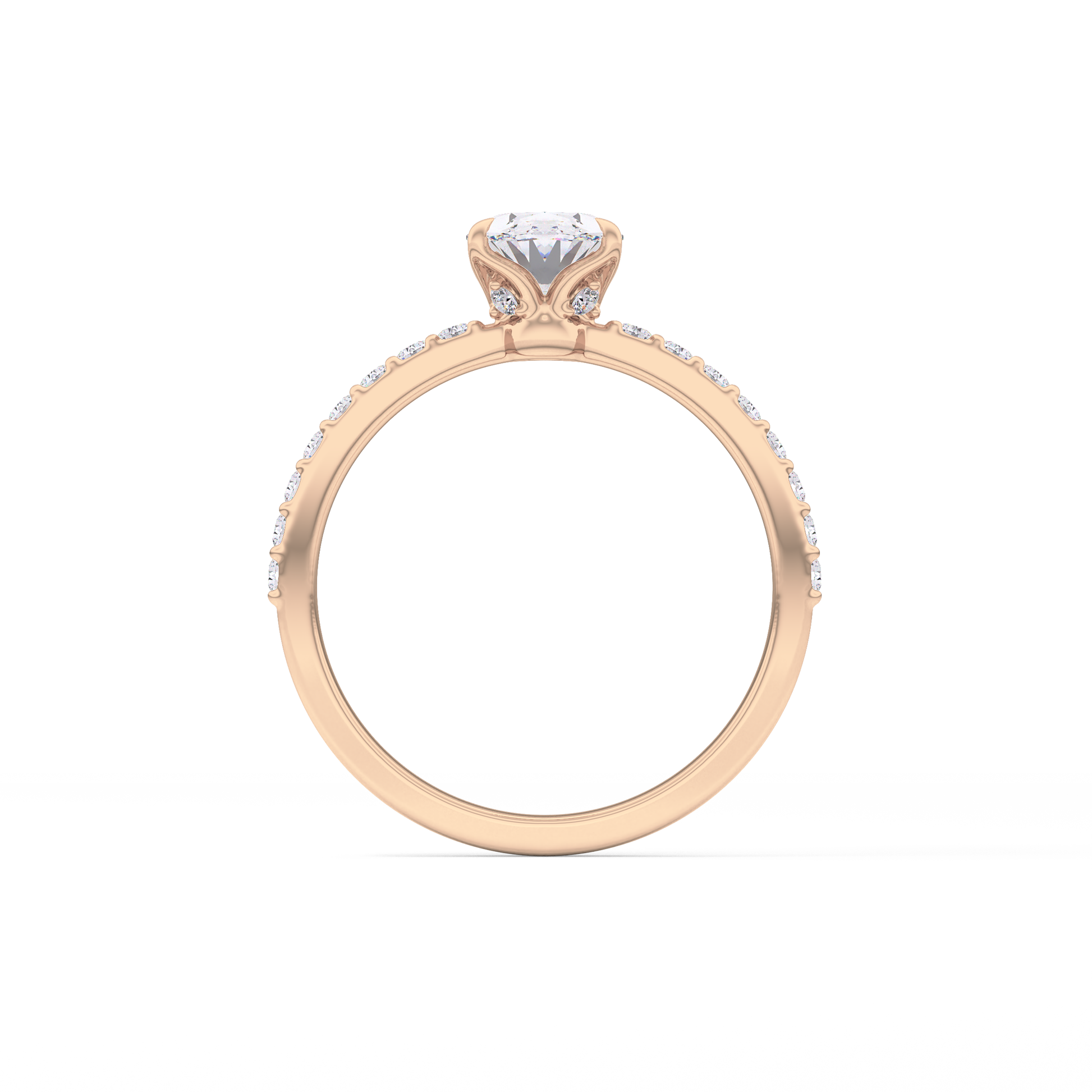 Oval Pave Lab Grown Diamond Engagement Ring