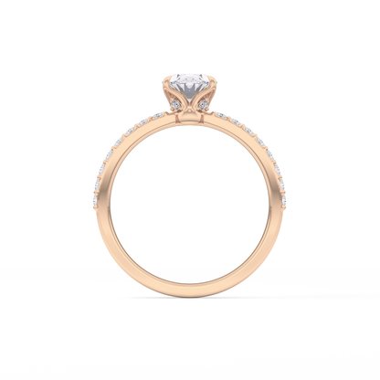 Oval Pave Lab Grown Diamond Engagement Ring