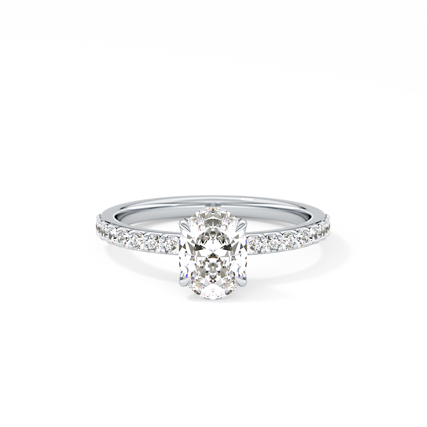 Oval Pave Lab Grown Diamond Engagement Ring
