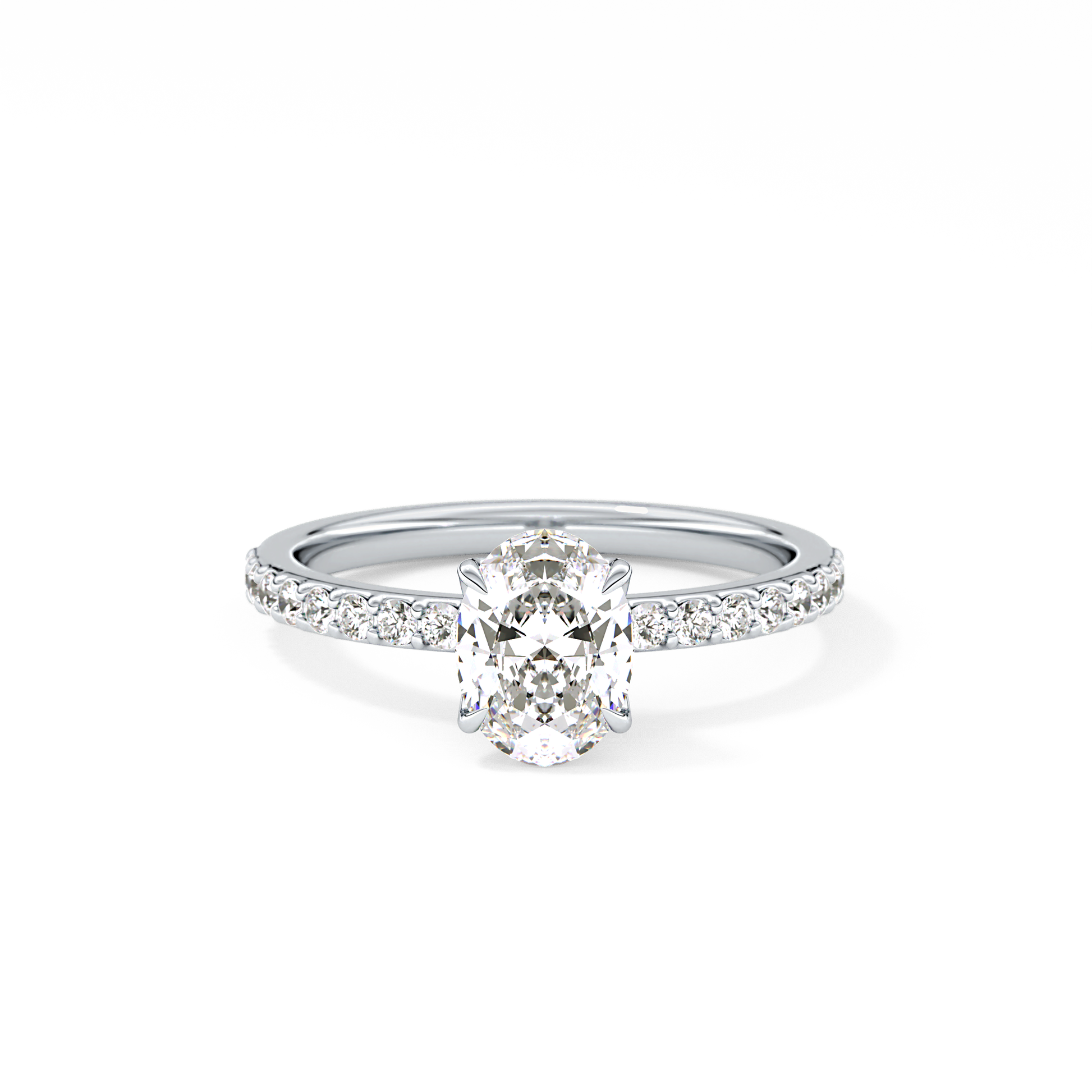 Oval Pave Lab Grown Diamond Engagement Ring