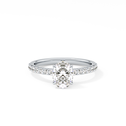 Oval Pave Lab Grown Diamond Engagement Ring