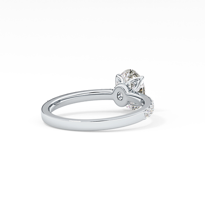 Oval Pave Lab Grown Diamond Engagement Ring