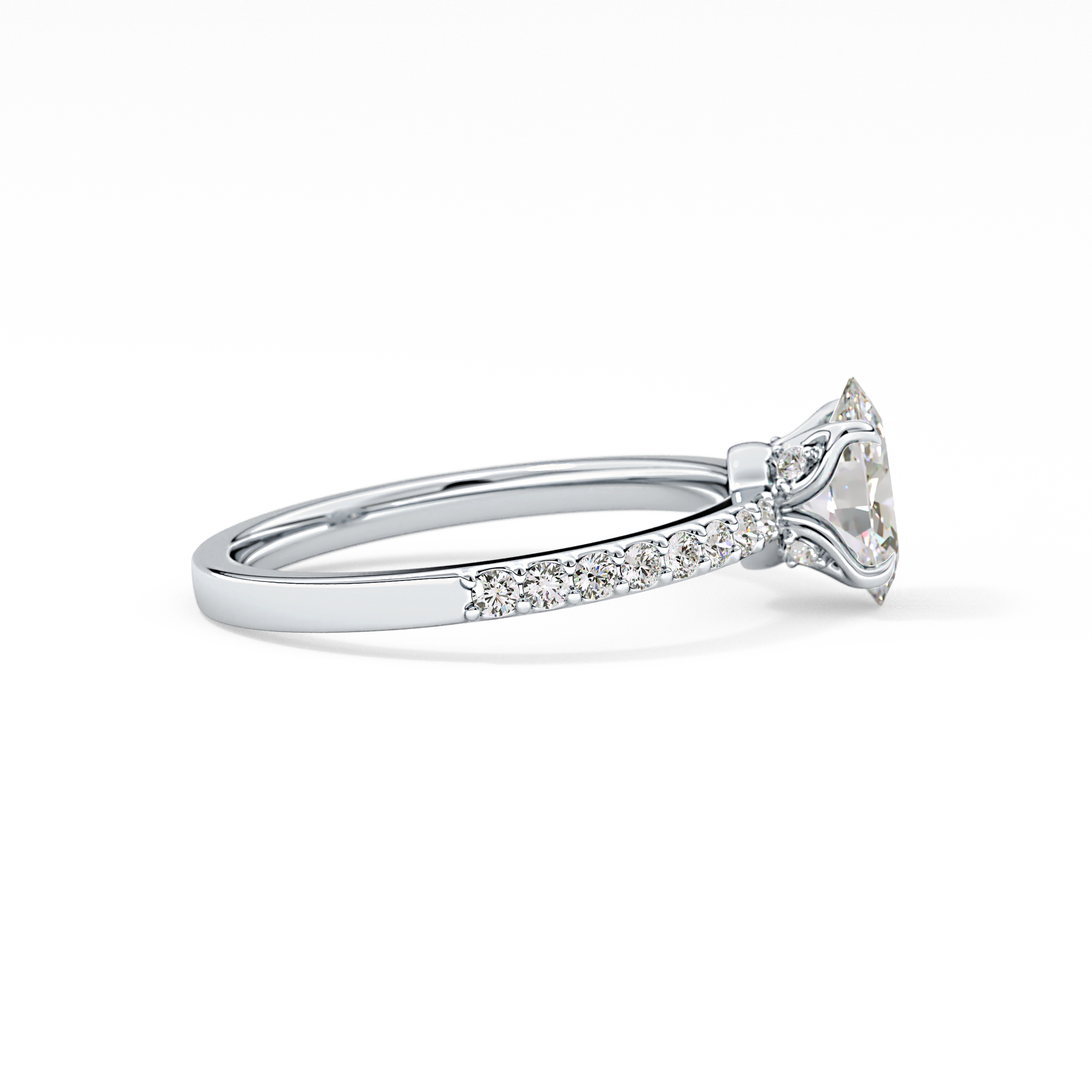Oval Pave Lab Grown Diamond Engagement Ring