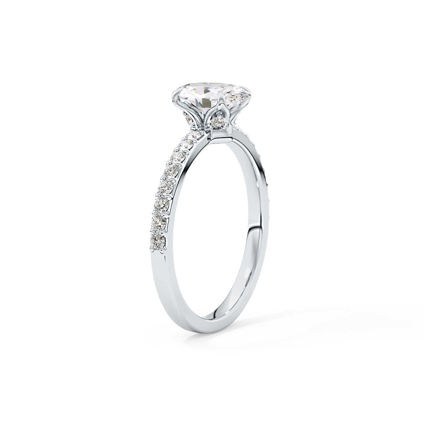 Oval Pave Lab Grown Diamond Engagement Ring