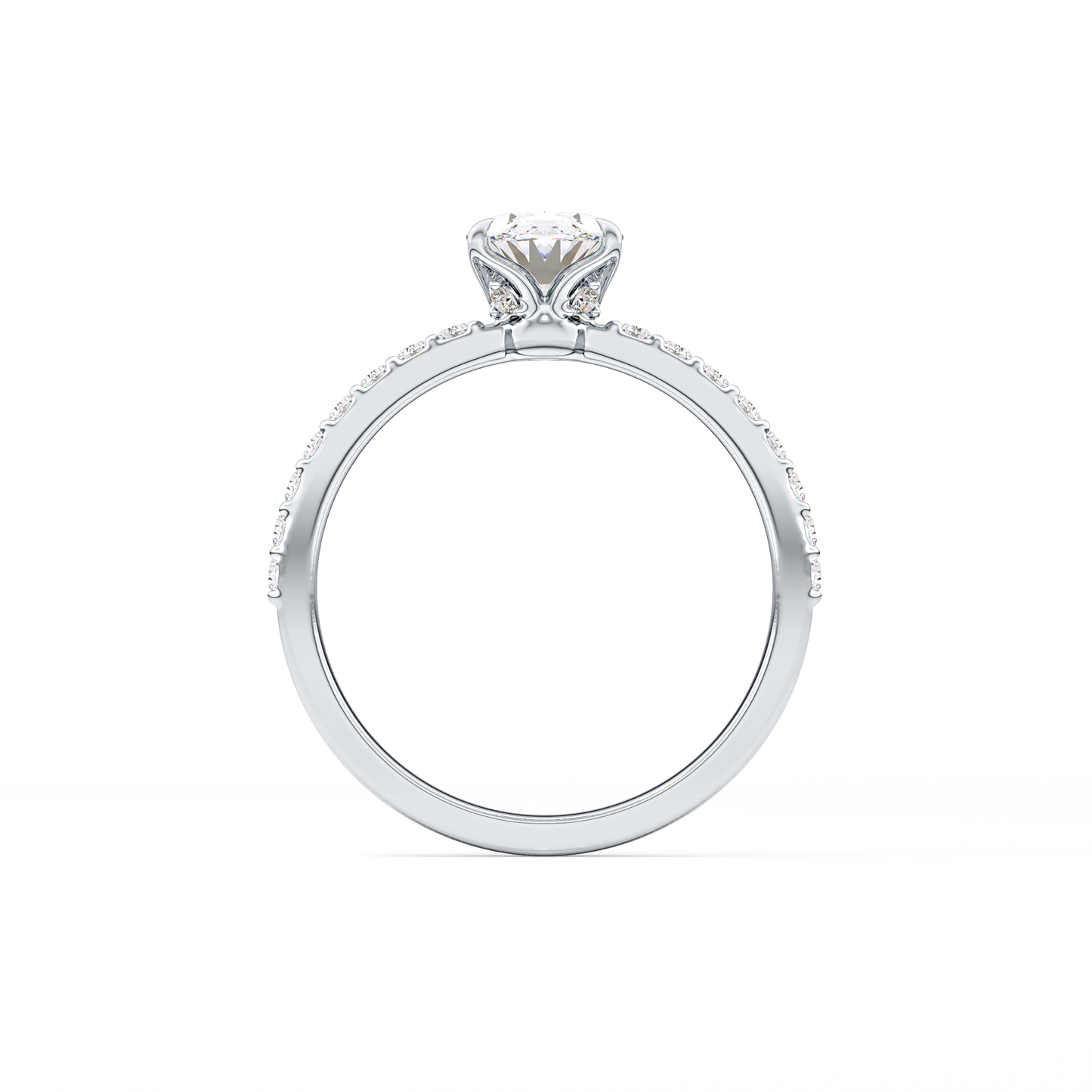 Oval Pave Lab Grown Diamond Engagement Ring
