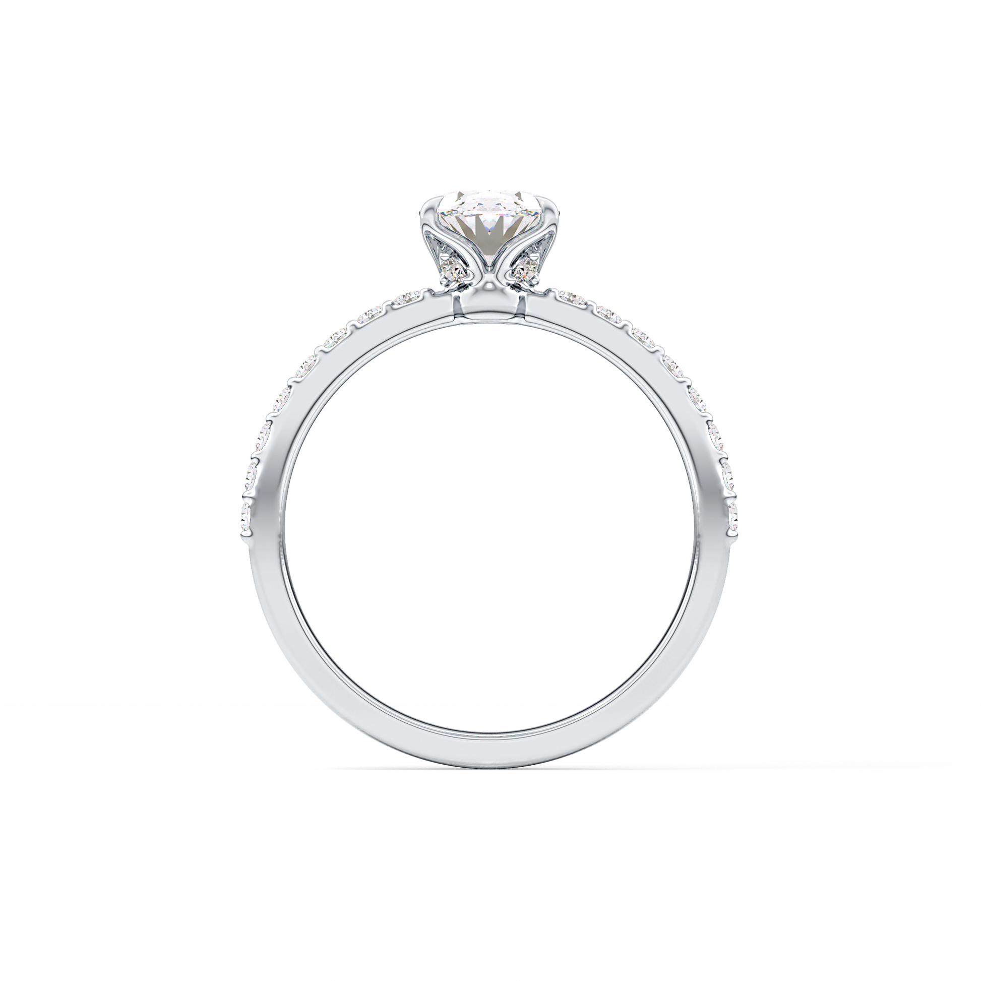 Oval Pave Lab Grown Diamond Engagement Ring