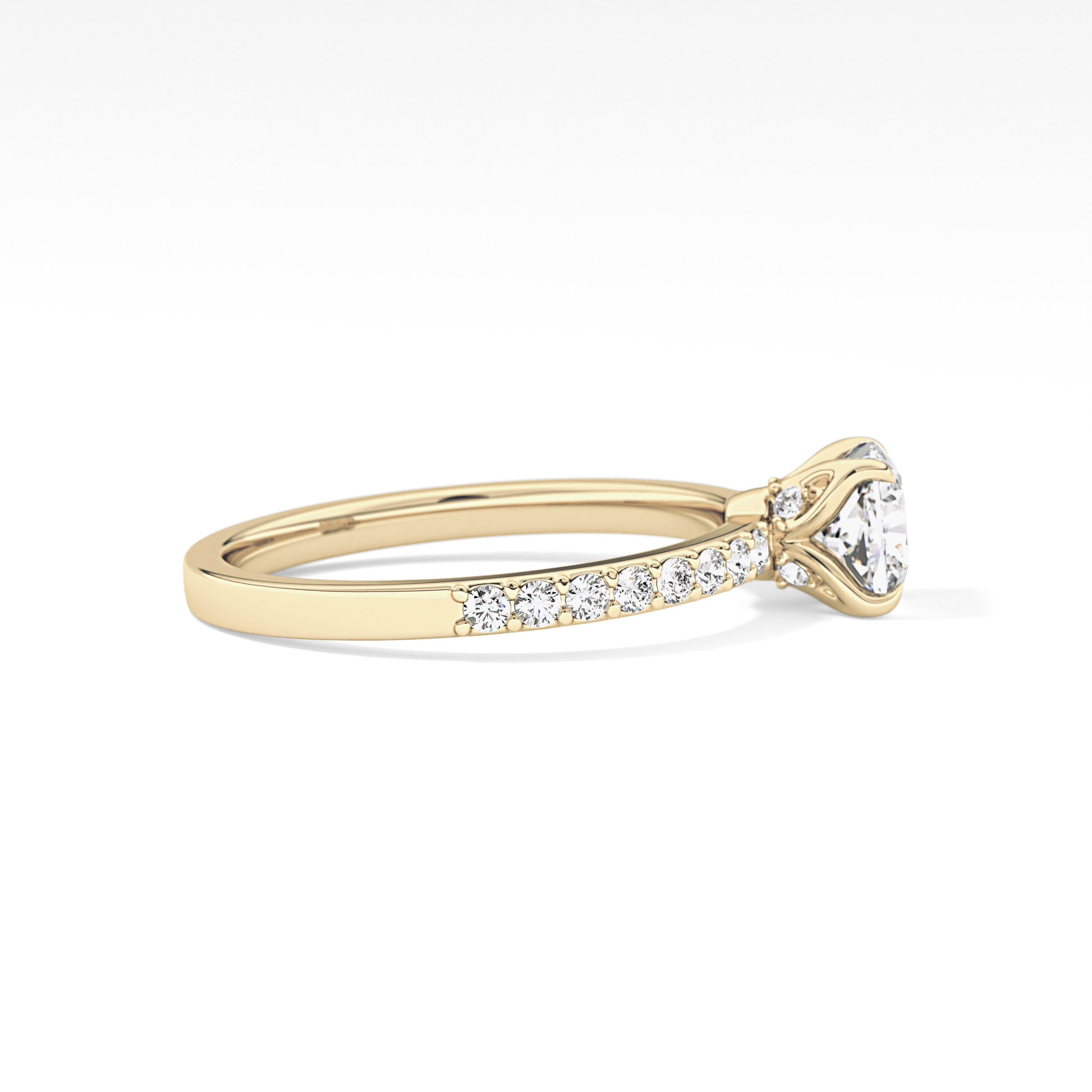 Cushion Pave Lab Grown Diamond Engagement Ring