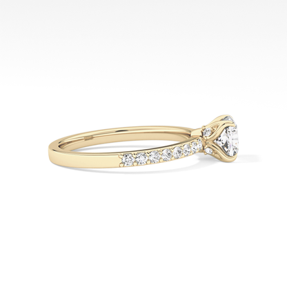 Cushion Pave Lab Grown Diamond Engagement Ring