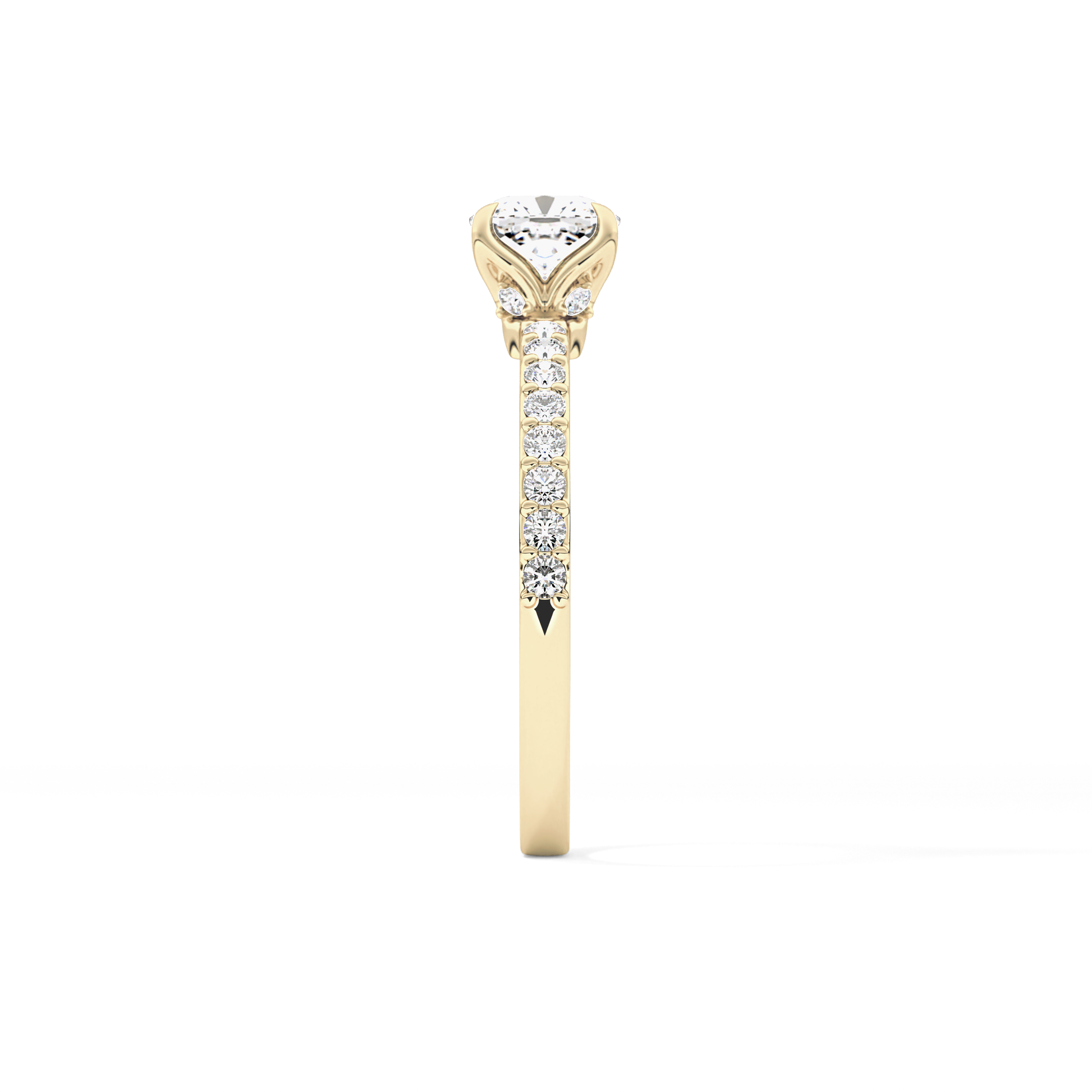 Cushion Pave Lab Grown Diamond Engagement Ring