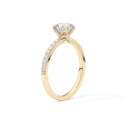 Cushion Pave Lab Grown Diamond Engagement Ring