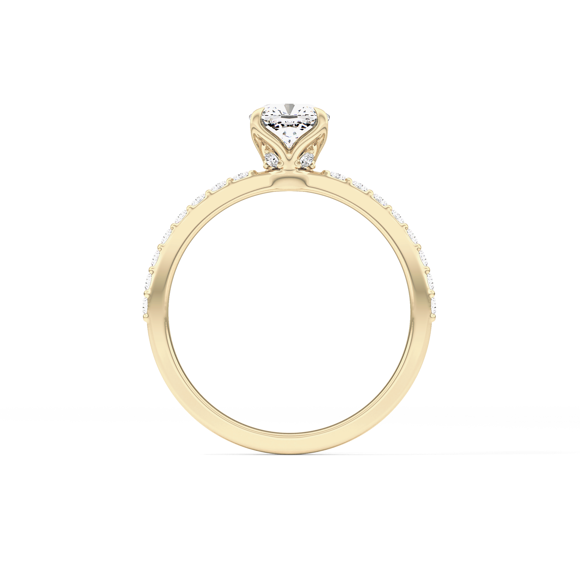 Cushion Pave Lab Grown Diamond Engagement Ring