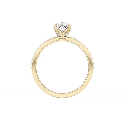 Cushion Pave Lab Grown Diamond Engagement Ring