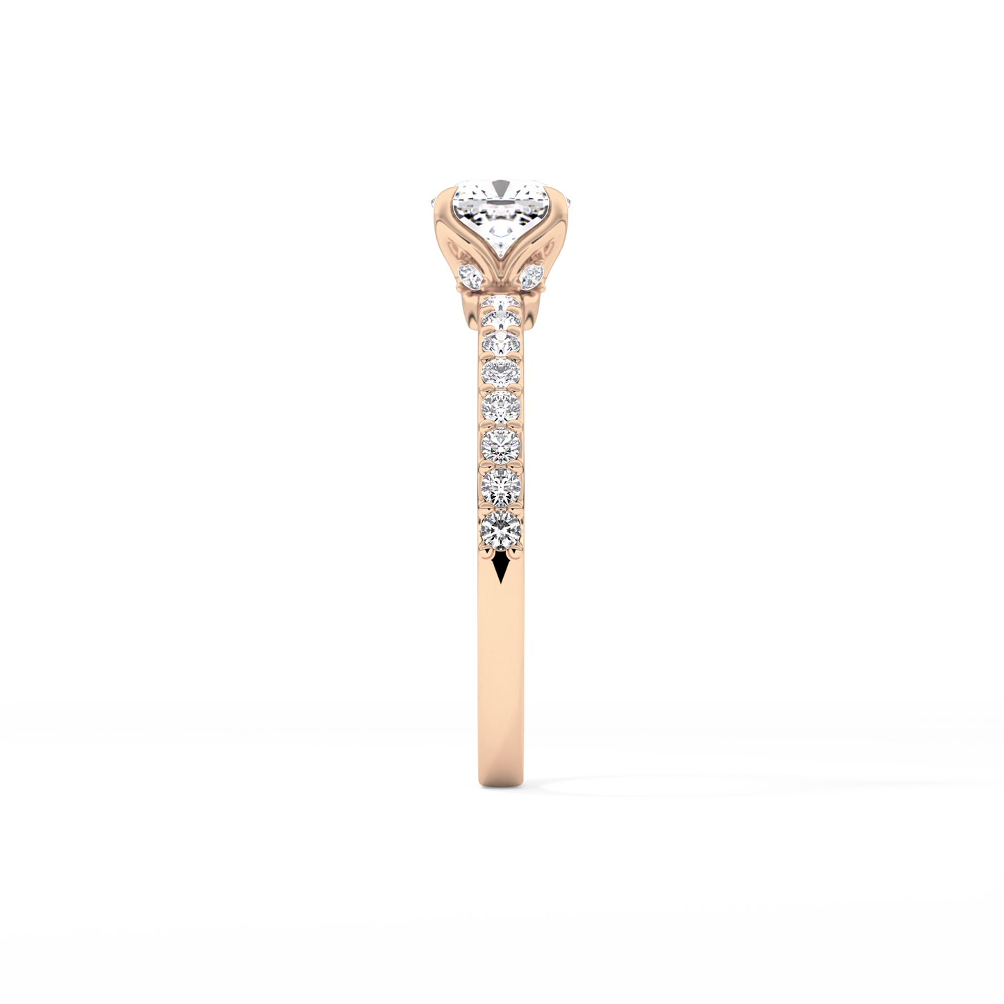 Cushion Pave Lab Grown Diamond Engagement Ring