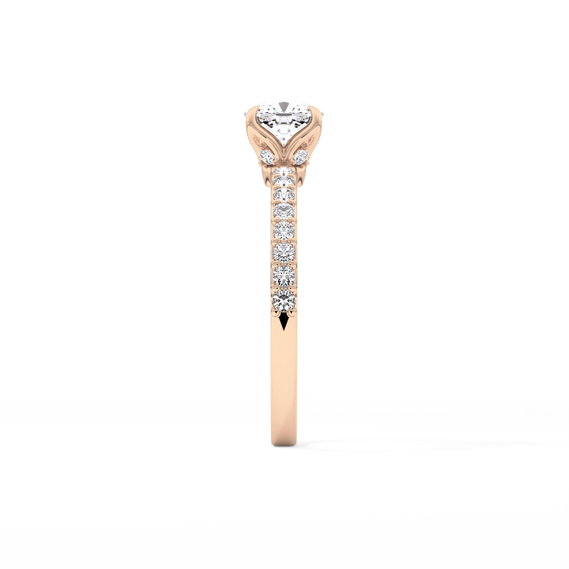 Cushion Pave Lab Grown Diamond Engagement Ring