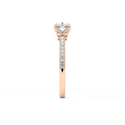 Cushion Pave Lab Grown Diamond Engagement Ring