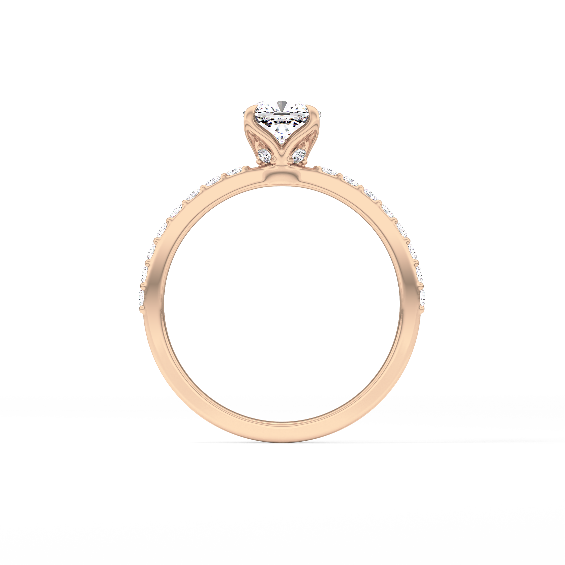 Cushion Pave Lab Grown Diamond Engagement Ring