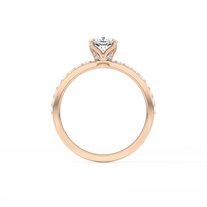 Cushion Pave Lab Grown Diamond Engagement Ring