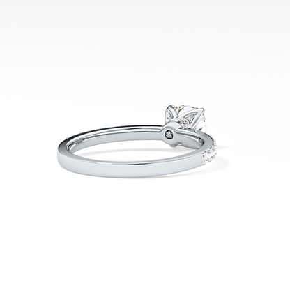 Cushion Pave Lab Grown Diamond Engagement Ring