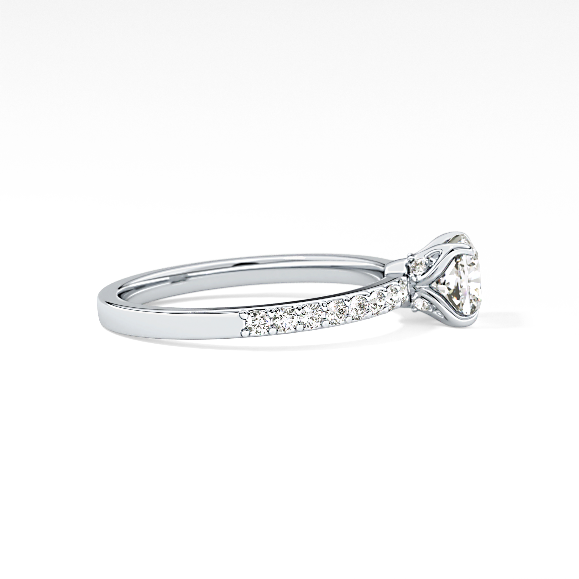 Cushion Pave Lab Grown Diamond Engagement Ring